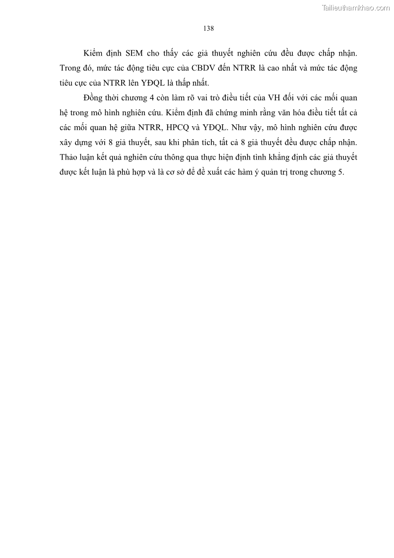 Luận án tiến sĩ quản trị kinh doanh Mối quan hệ giữa nhận thức rủi ro, hạnh phúc chủ quan và ý định quay lại của khách du lịch tại Việt Nam - Trường hợp nghiên cứu tại thành phố Hồ Chí Minh - 13 Trang 153