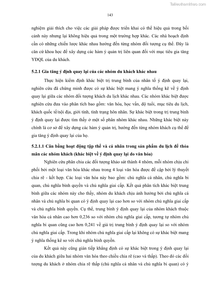 Luận án tiến sĩ quản trị kinh doanh Mối quan hệ giữa nhận thức rủi ro, hạnh phúc chủ quan và ý định quay lại của khách du lịch tại Việt Nam - Trường hợp nghiên cứu tại thành phố Hồ Chí Minh - 14 Trang 158