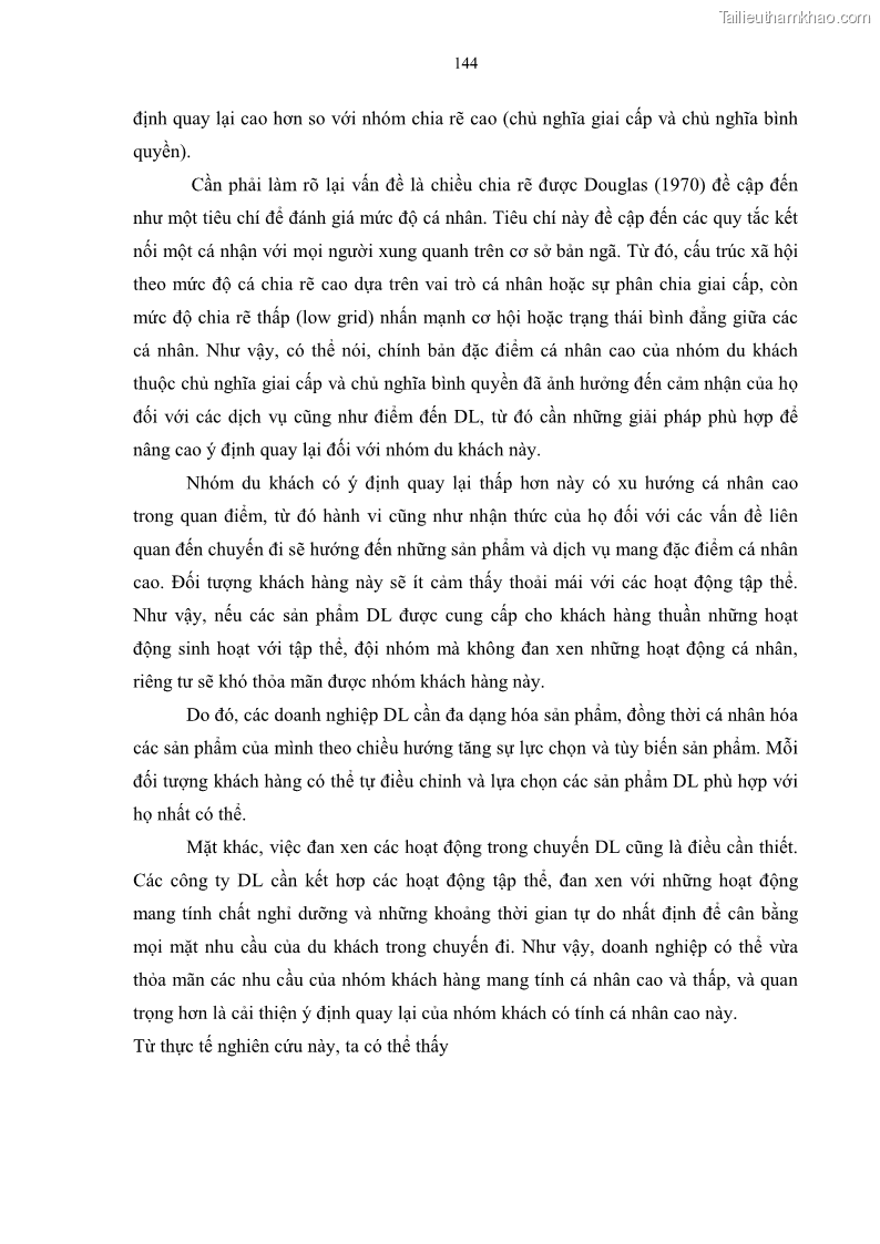 Luận án tiến sĩ quản trị kinh doanh Mối quan hệ giữa nhận thức rủi ro, hạnh phúc chủ quan và ý định quay lại của khách du lịch tại Việt Nam - Trường hợp nghiên cứu tại thành phố Hồ Chí Minh - 14 Trang 159