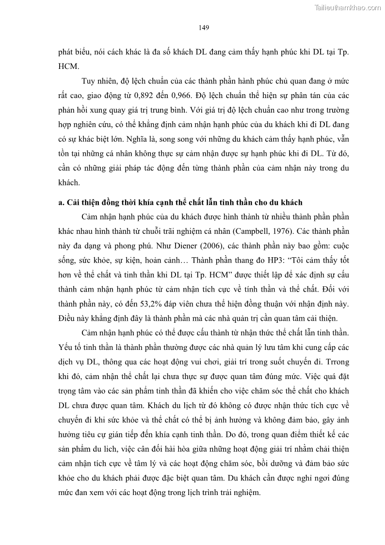 Luận án tiến sĩ quản trị kinh doanh Mối quan hệ giữa nhận thức rủi ro, hạnh phúc chủ quan và ý định quay lại của khách du lịch tại Việt Nam - Trường hợp nghiên cứu tại thành phố Hồ Chí Minh - 14 Trang 164