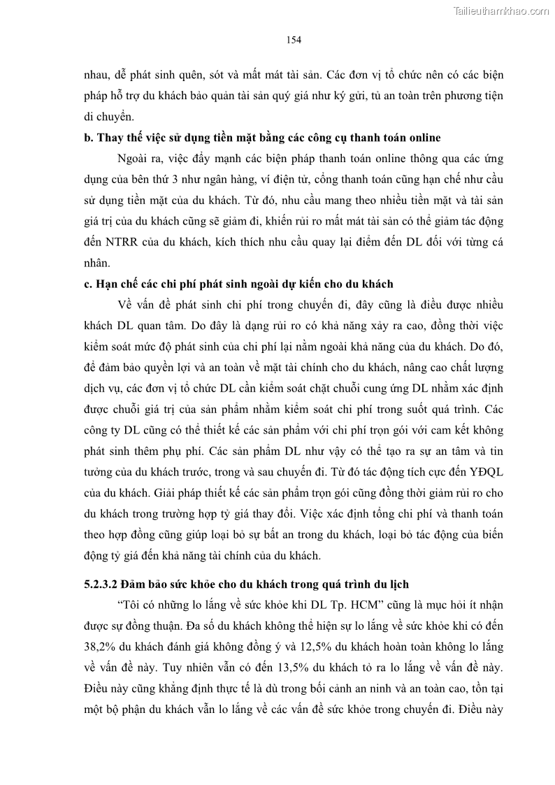 Luận án tiến sĩ quản trị kinh doanh Mối quan hệ giữa nhận thức rủi ro, hạnh phúc chủ quan và ý định quay lại của khách du lịch tại Việt Nam - Trường hợp nghiên cứu tại thành phố Hồ Chí Minh - 15 Trang 169
