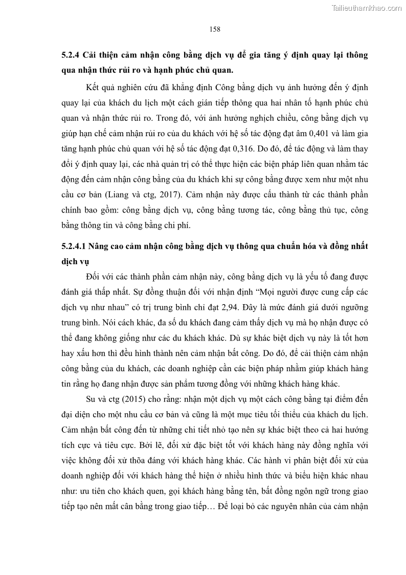 Luận án tiến sĩ quản trị kinh doanh Mối quan hệ giữa nhận thức rủi ro, hạnh phúc chủ quan và ý định quay lại của khách du lịch tại Việt Nam - Trường hợp nghiên cứu tại thành phố Hồ Chí Minh - 15 Trang 173