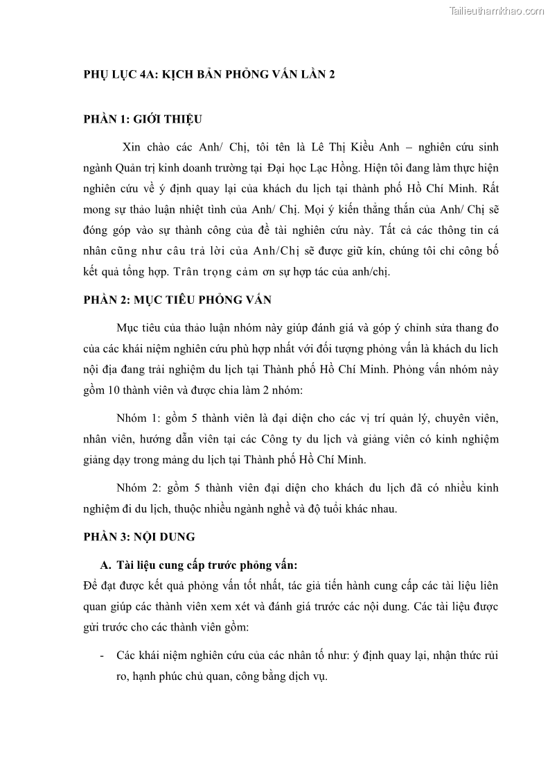 Luận án tiến sĩ quản trị kinh doanh Mối quan hệ giữa nhận thức rủi ro, hạnh phúc chủ quan và ý định quay lại của khách du lịch tại Việt Nam - Trường hợp nghiên cứu tại thành phố Hồ Chí Minh - 19 Trang 223