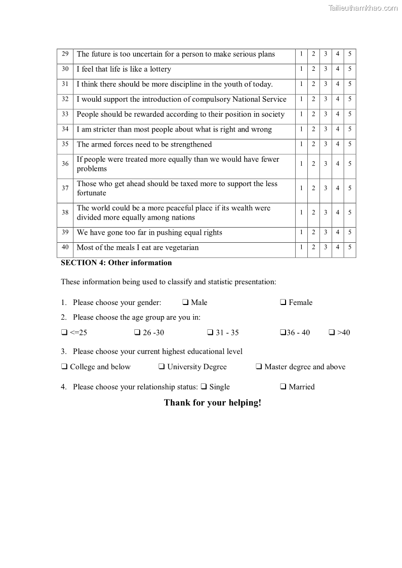 Luận án tiến sĩ quản trị kinh doanh Mối quan hệ giữa nhận thức rủi ro, hạnh phúc chủ quan và ý định quay lại của khách du lịch tại Việt Nam - Trường hợp nghiên cứu tại thành phố Hồ Chí Minh - 21 Trang 250