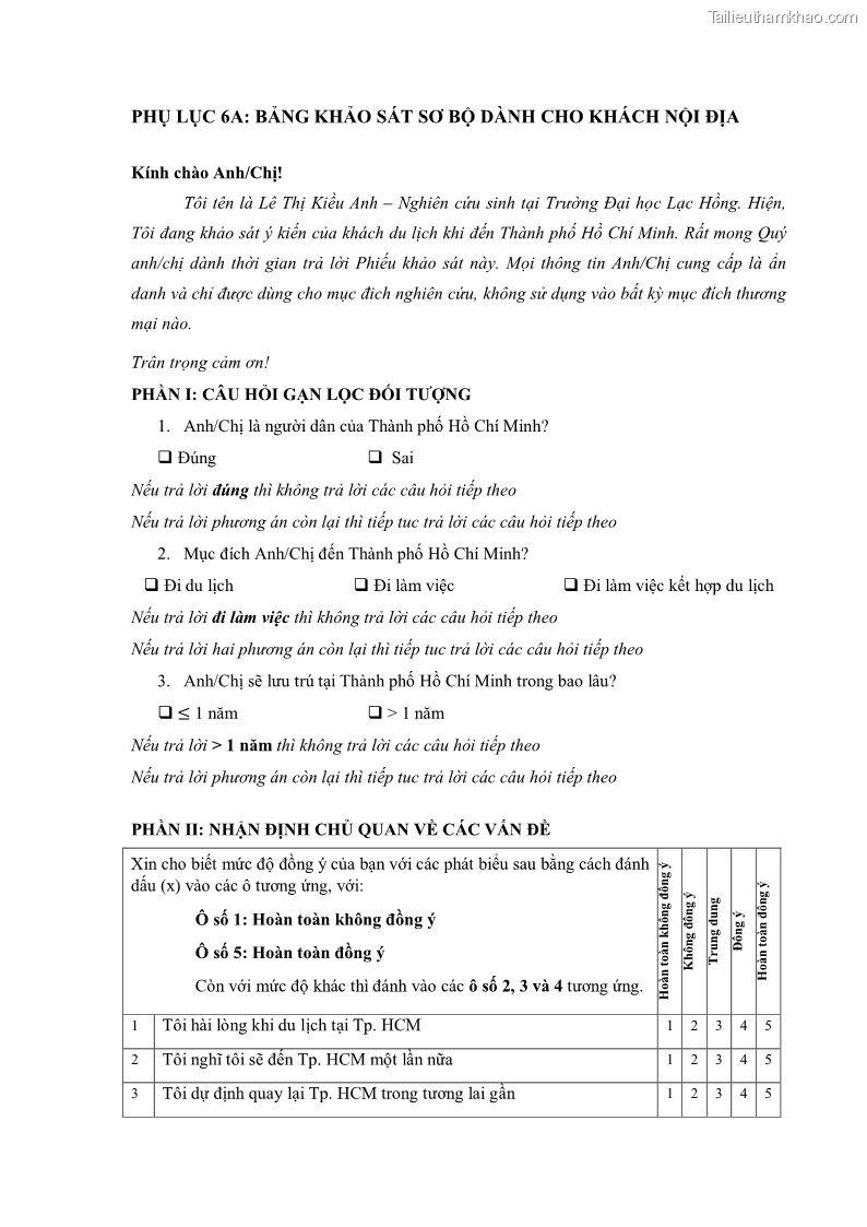 Luận án tiến sĩ quản trị kinh doanh Mối quan hệ giữa nhận thức rủi ro, hạnh phúc chủ quan và ý định quay lại của khách du lịch tại Việt Nam - Trường hợp nghiên cứu tại thành phố Hồ Chí Minh - 21 Trang 245