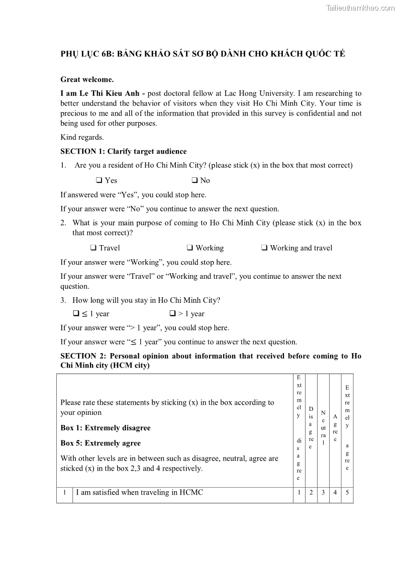 Luận án tiến sĩ quản trị kinh doanh Mối quan hệ giữa nhận thức rủi ro, hạnh phúc chủ quan và ý định quay lại của khách du lịch tại Việt Nam - Trường hợp nghiên cứu tại thành phố Hồ Chí Minh - 21 Trang 248