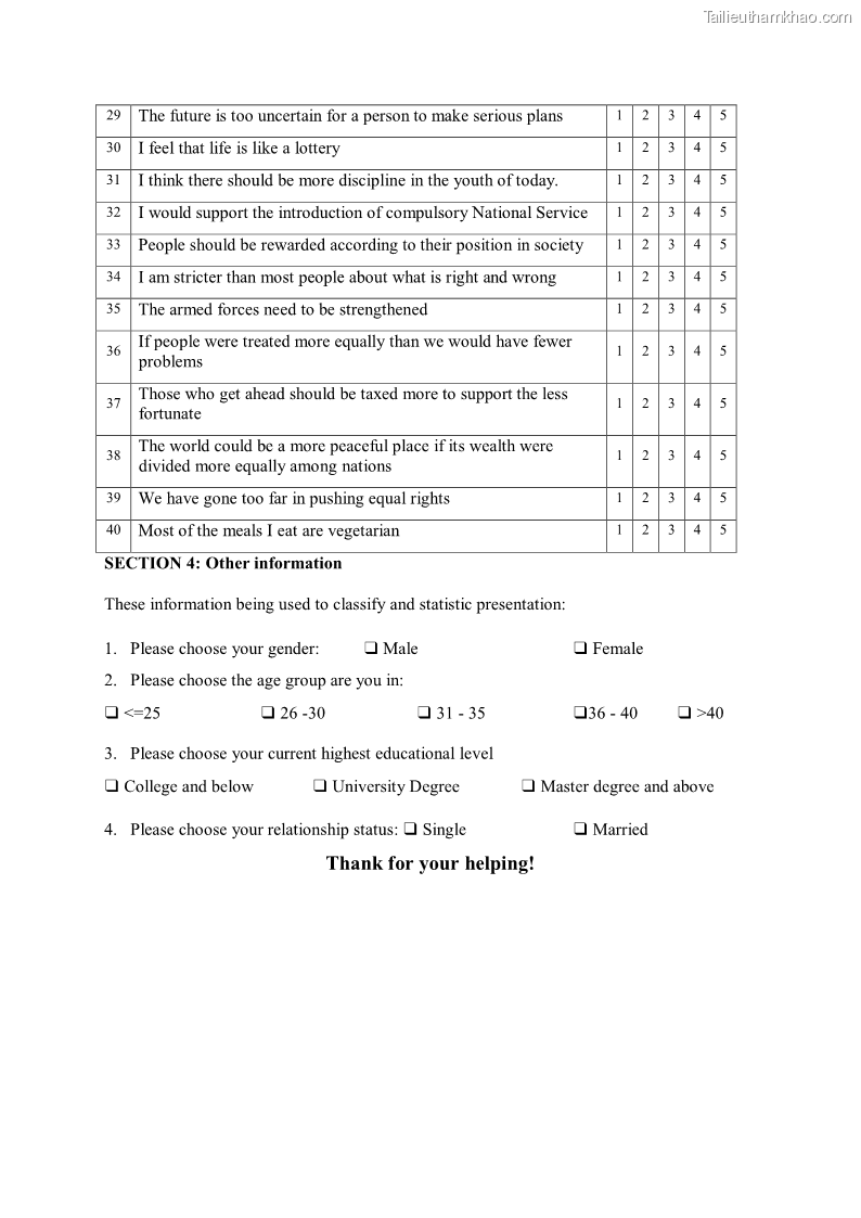 Luận án tiến sĩ quản trị kinh doanh Mối quan hệ giữa nhận thức rủi ro, hạnh phúc chủ quan và ý định quay lại của khách du lịch tại Việt Nam - Trường hợp nghiên cứu tại thành phố Hồ Chí Minh - 22 Trang 263