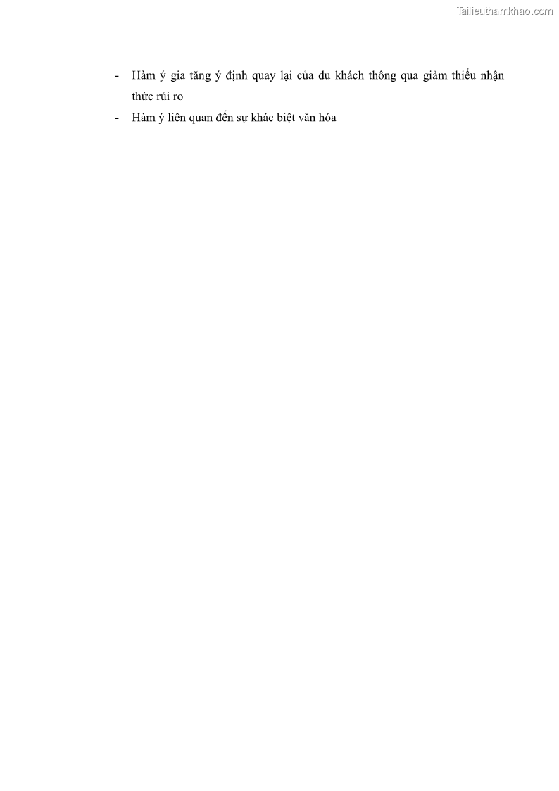 Luận án tiến sĩ quản trị kinh doanh Mối quan hệ giữa nhận thức rủi ro, hạnh phúc chủ quan và ý định quay lại của khách du lịch tại Việt Nam - Trường hợp nghiên cứu tại thành phố Hồ Chí Minh - 27 Trang 316