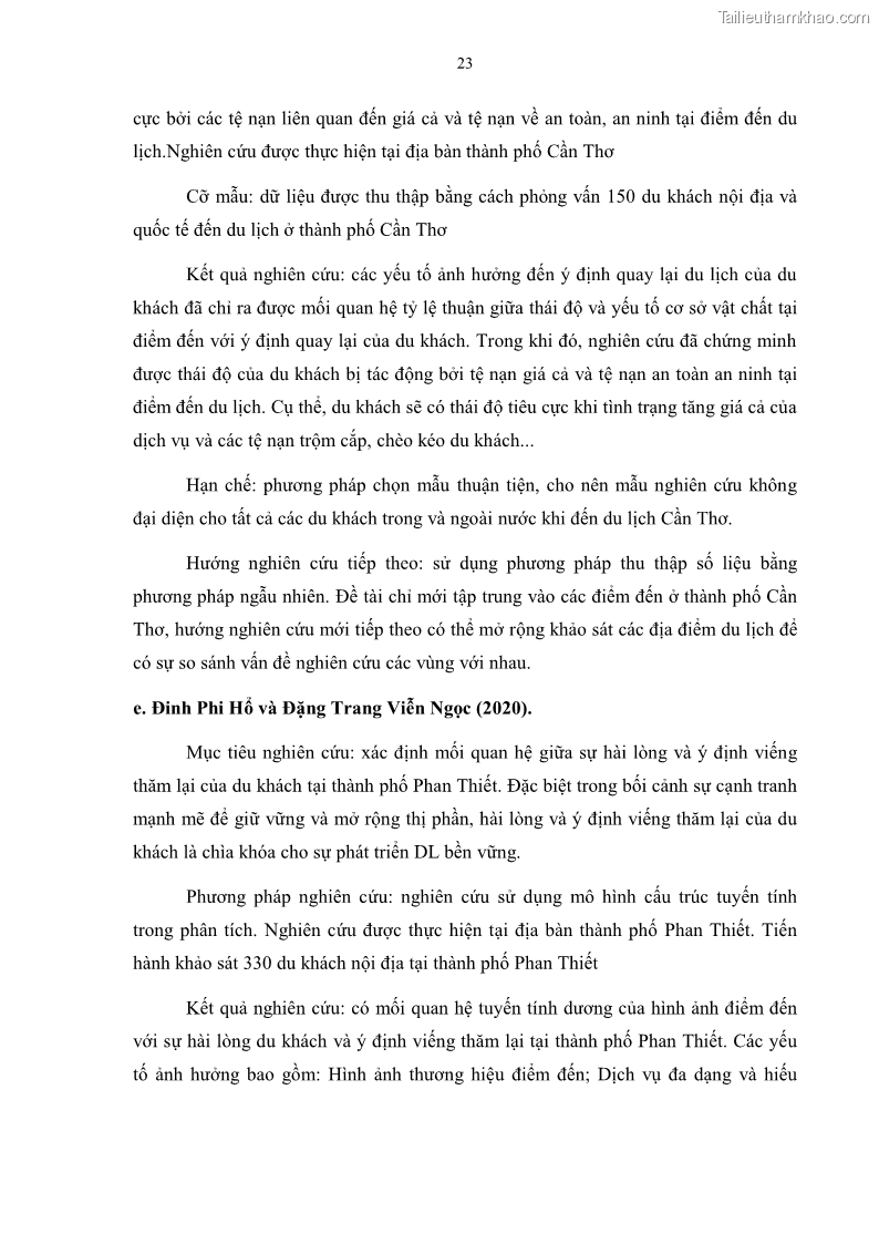 Luận án tiến sĩ quản trị kinh doanh Mối quan hệ giữa nhận thức rủi ro, hạnh phúc chủ quan và ý định quay lại của khách du lịch tại Việt Nam - Trường hợp nghiên cứu tại thành phố Hồ Chí Minh - 4 Trang 38