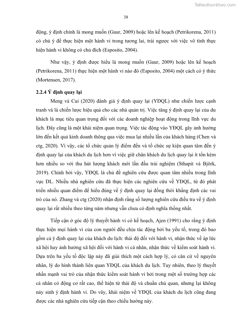 Luận án tiến sĩ quản trị kinh doanh Mối quan hệ giữa nhận thức rủi ro, hạnh phúc chủ quan và ý định quay lại của khách du lịch tại Việt Nam - Trường hợp nghiên cứu tại thành phố Hồ Chí Minh - 5 Trang 53