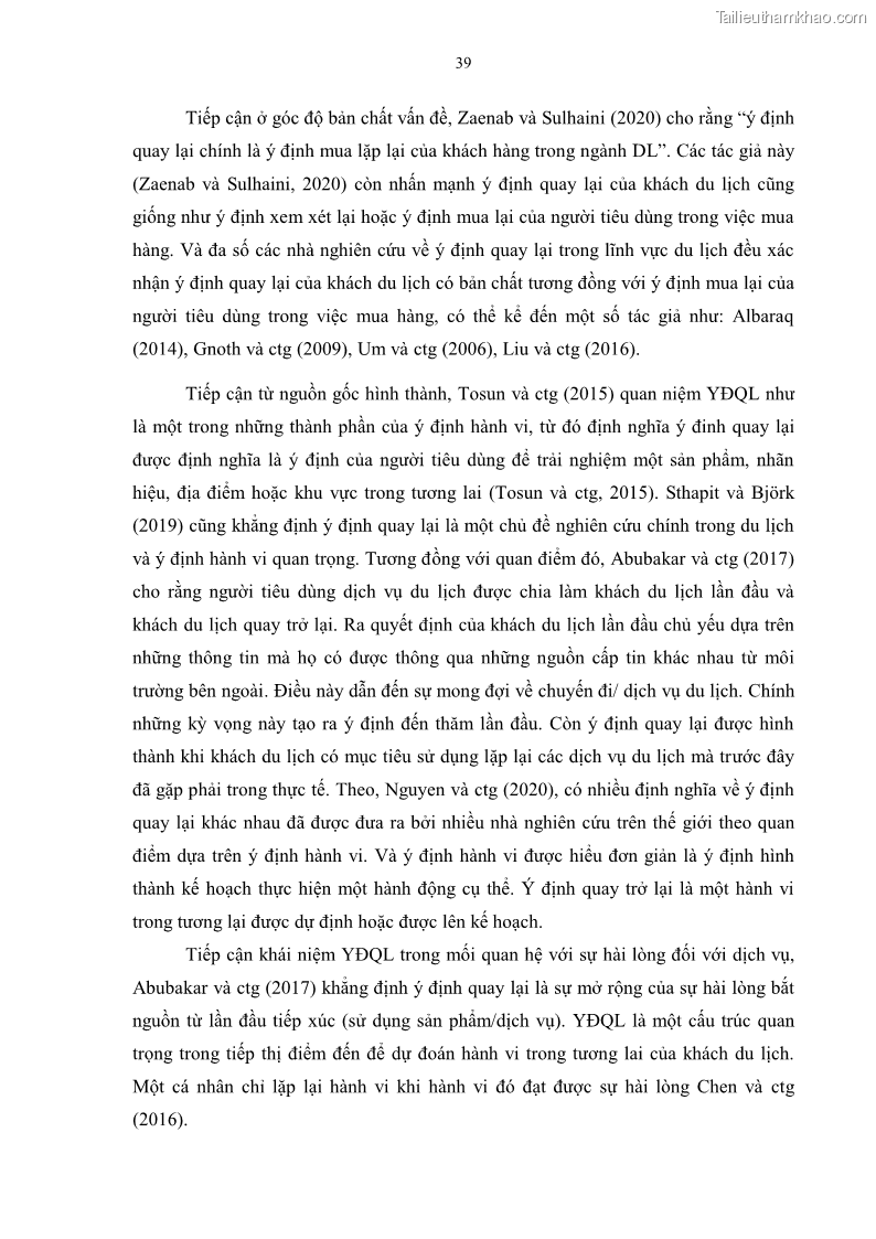 Luận án tiến sĩ quản trị kinh doanh Mối quan hệ giữa nhận thức rủi ro, hạnh phúc chủ quan và ý định quay lại của khách du lịch tại Việt Nam - Trường hợp nghiên cứu tại thành phố Hồ Chí Minh - 5 Trang 54