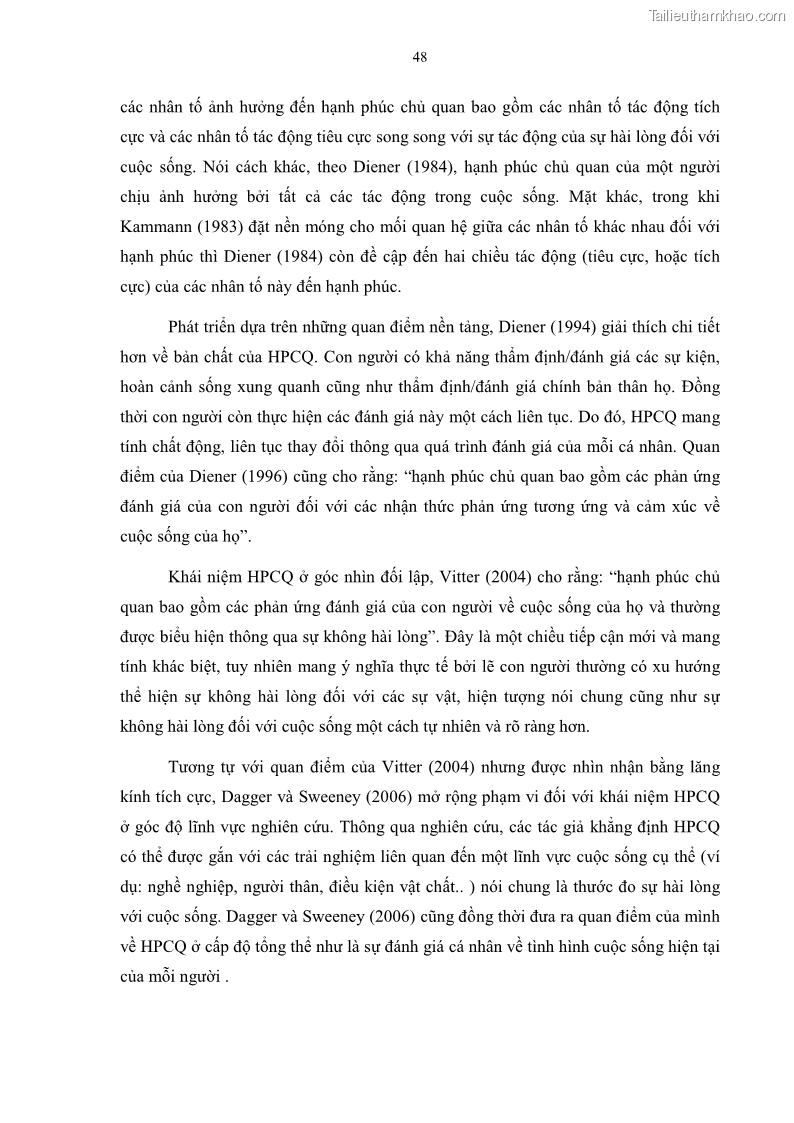 Luận án tiến sĩ quản trị kinh doanh Mối quan hệ giữa nhận thức rủi ro, hạnh phúc chủ quan và ý định quay lại của khách du lịch tại Việt Nam - Trường hợp nghiên cứu tại thành phố Hồ Chí Minh - 6 Trang 63