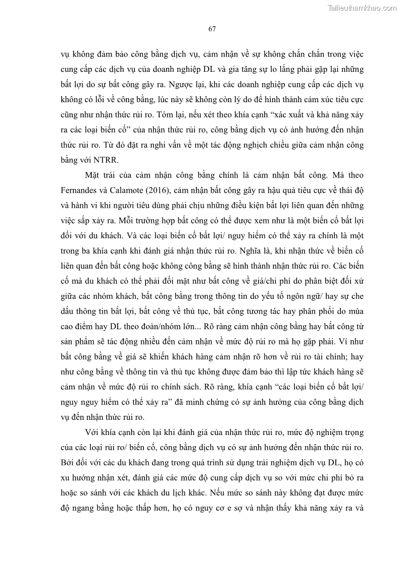 Luận án tiến sĩ quản trị kinh doanh Mối quan hệ giữa nhận thức rủi ro, hạnh phúc chủ quan và ý định quay lại của khách du lịch tại Việt Nam - Trường hợp nghiên cứu tại thành phố Hồ Chí Minh - 7 Trang 82