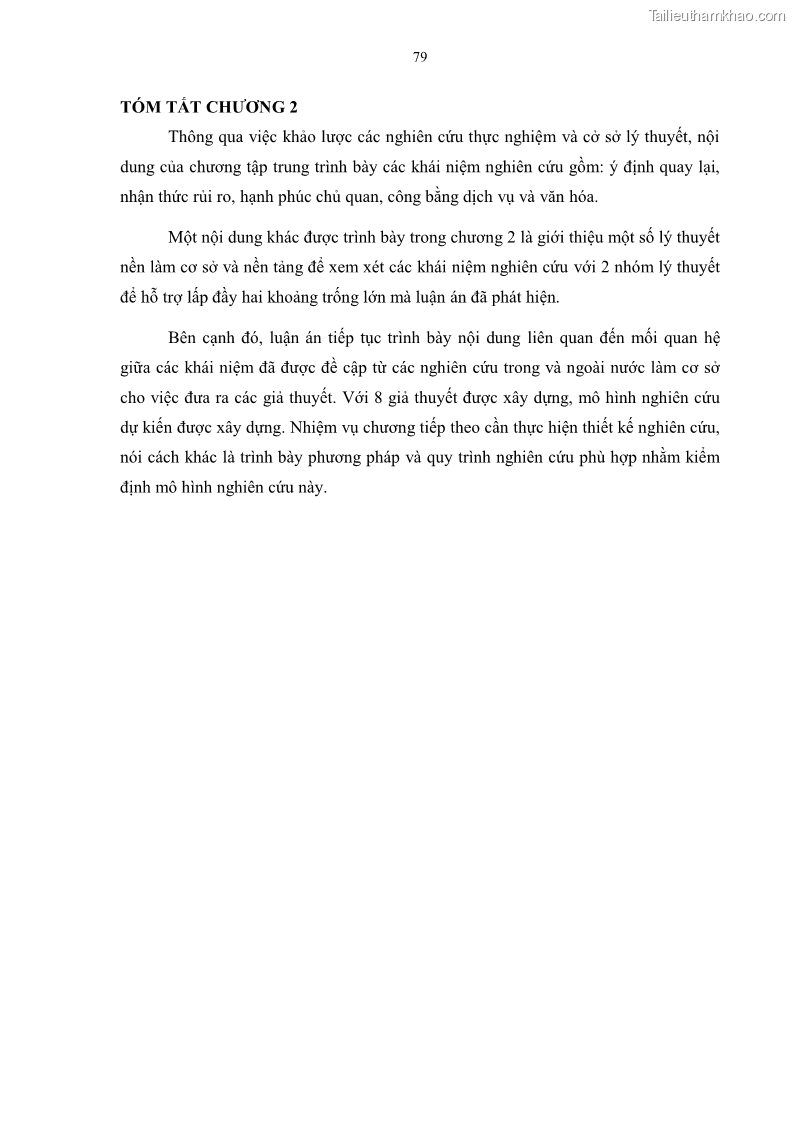 Luận án tiến sĩ quản trị kinh doanh Mối quan hệ giữa nhận thức rủi ro, hạnh phúc chủ quan và ý định quay lại của khách du lịch tại Việt Nam - Trường hợp nghiên cứu tại thành phố Hồ Chí Minh - 8 Trang 94