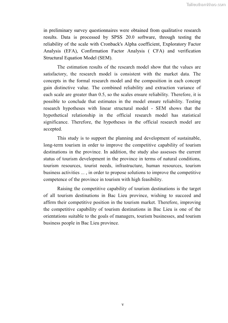 Luận án tiến sĩ quản trị kinh doanh Nâng cao năng lực cạnh tranh điểm đến du lịch ở Bạc Liêu - 1 Trang 8