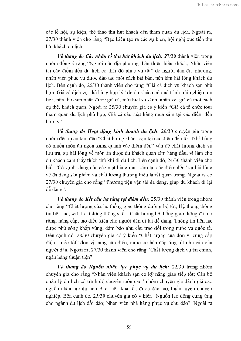 Luận án tiến sĩ quản trị kinh doanh Nâng cao năng lực cạnh tranh điểm đến du lịch ở Bạc Liêu - 10 Trang 109
