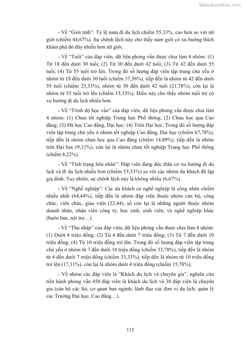 Luận án tiến sĩ quản trị kinh doanh Nâng cao năng lực cạnh tranh điểm đến du lịch ở Bạc Liêu - 11 Trang 132