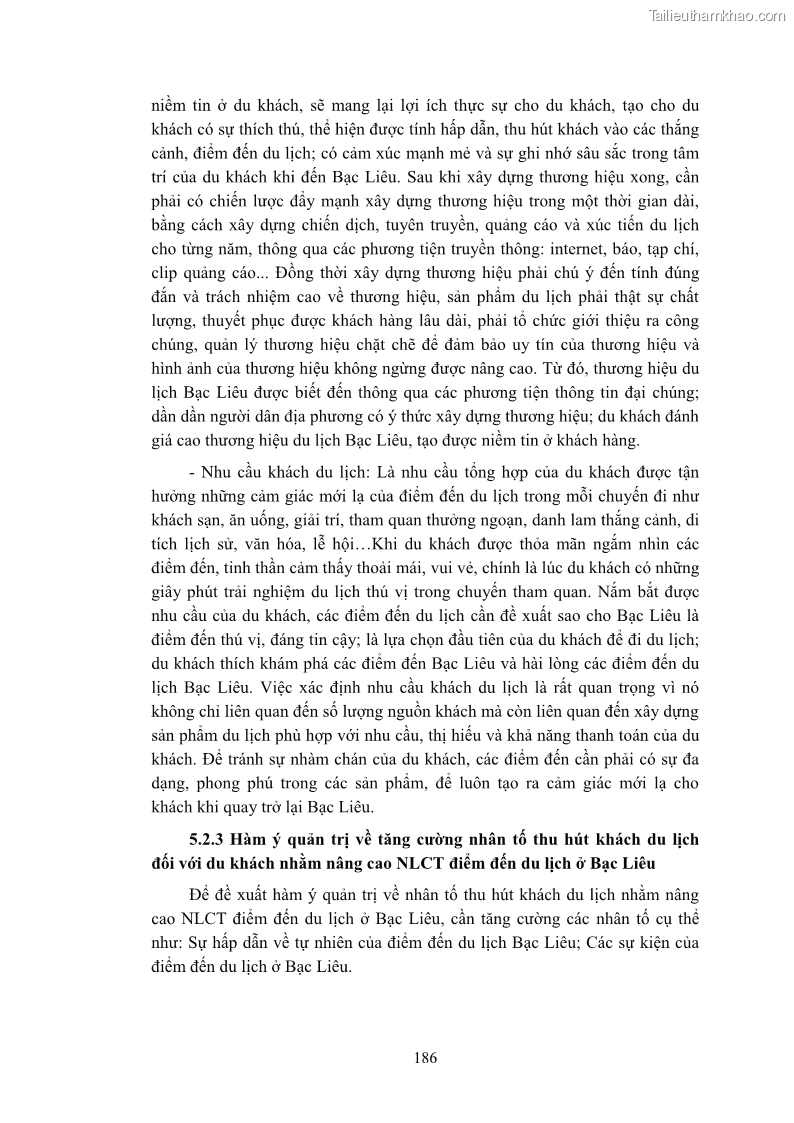 Luận án tiến sĩ quản trị kinh doanh Nâng cao năng lực cạnh tranh điểm đến du lịch ở Bạc Liêu - 17 Trang 204