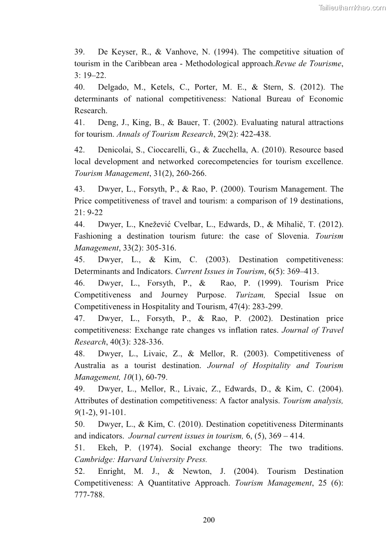 Luận án tiến sĩ quản trị kinh doanh Nâng cao năng lực cạnh tranh điểm đến du lịch ở Bạc Liêu - 19 Trang 218