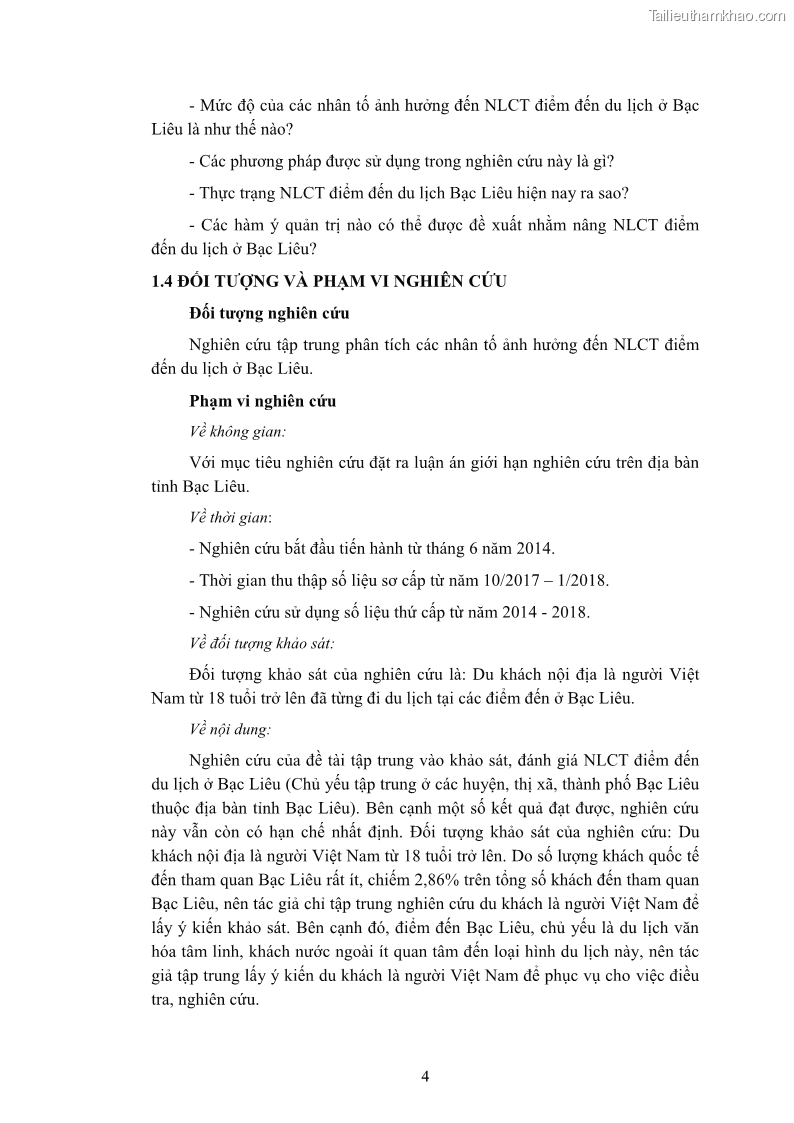Luận án tiến sĩ quản trị kinh doanh Nâng cao năng lực cạnh tranh điểm đến du lịch ở Bạc Liêu - 2 Trang 24