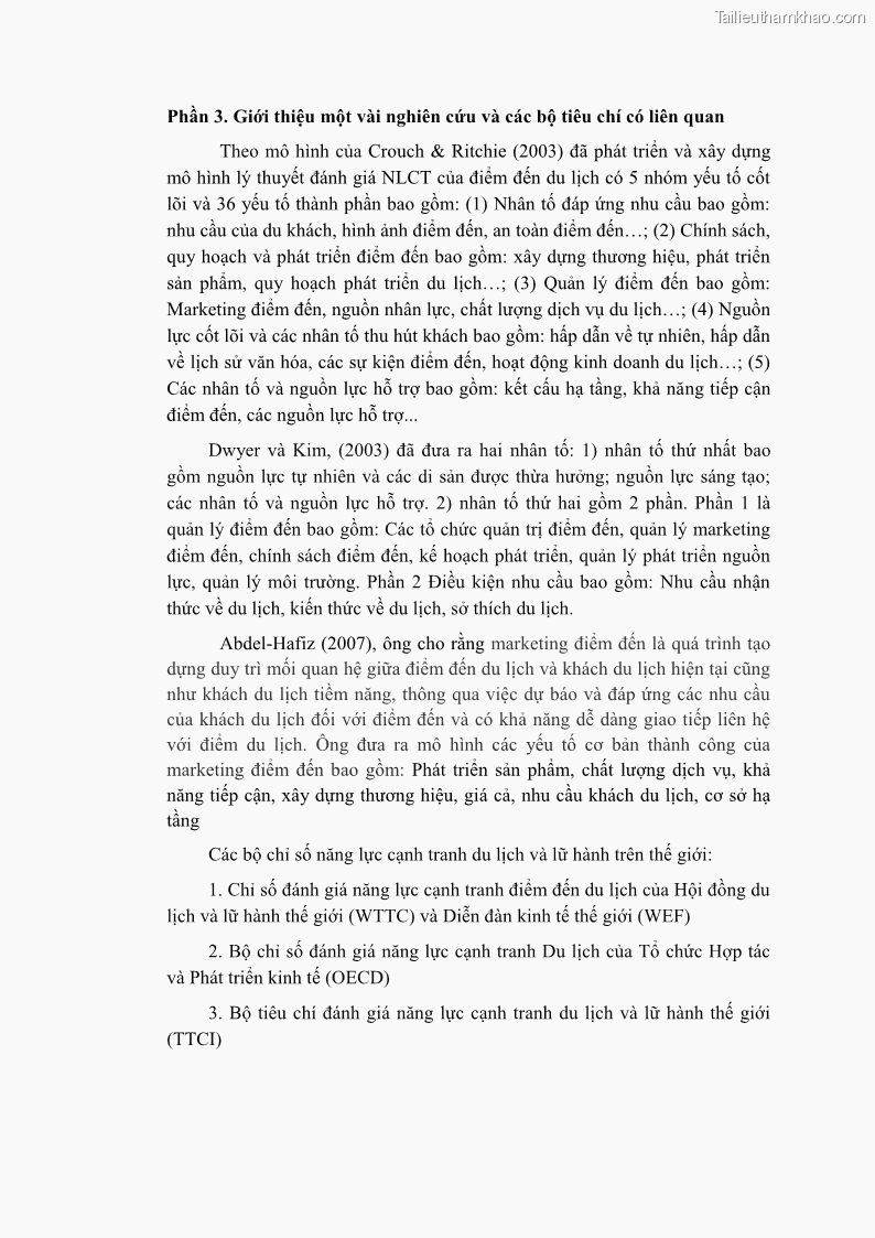 Luận án tiến sĩ quản trị kinh doanh Nâng cao năng lực cạnh tranh điểm đến du lịch ở Bạc Liêu - 20 Trang 234