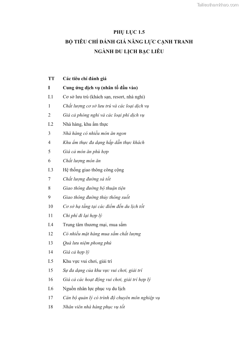 Luận án tiến sĩ quản trị kinh doanh Nâng cao năng lực cạnh tranh điểm đến du lịch ở Bạc Liêu - 21 Trang 246