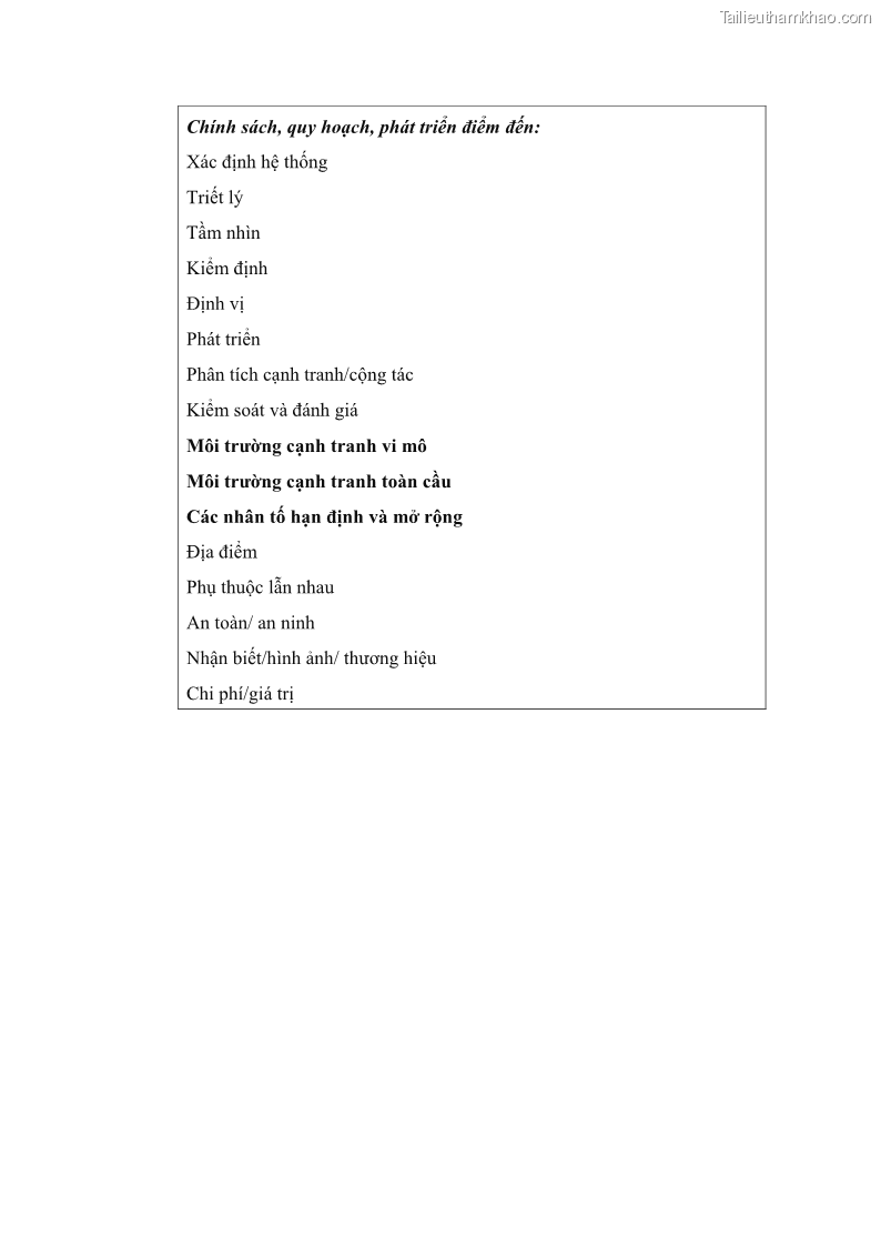 Luận án tiến sĩ quản trị kinh doanh Nâng cao năng lực cạnh tranh điểm đến du lịch ở Bạc Liêu - 22 Trang 258