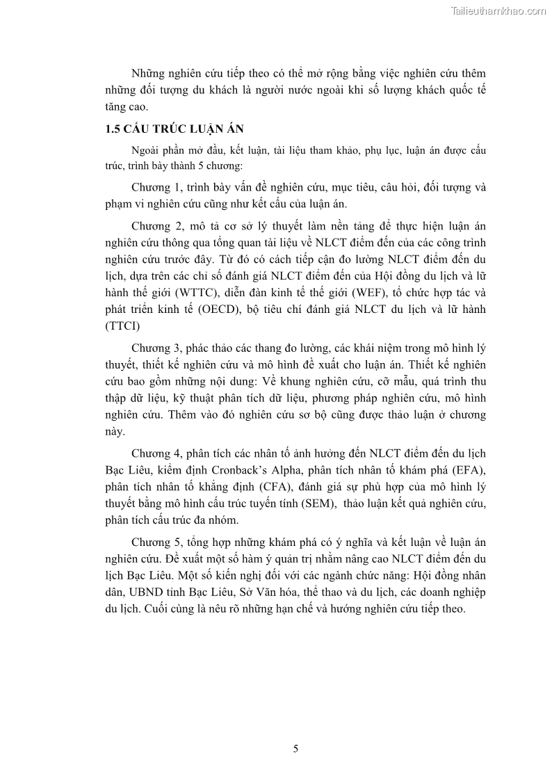 Luận án tiến sĩ quản trị kinh doanh Nâng cao năng lực cạnh tranh điểm đến du lịch ở Bạc Liêu - 3 Trang 25