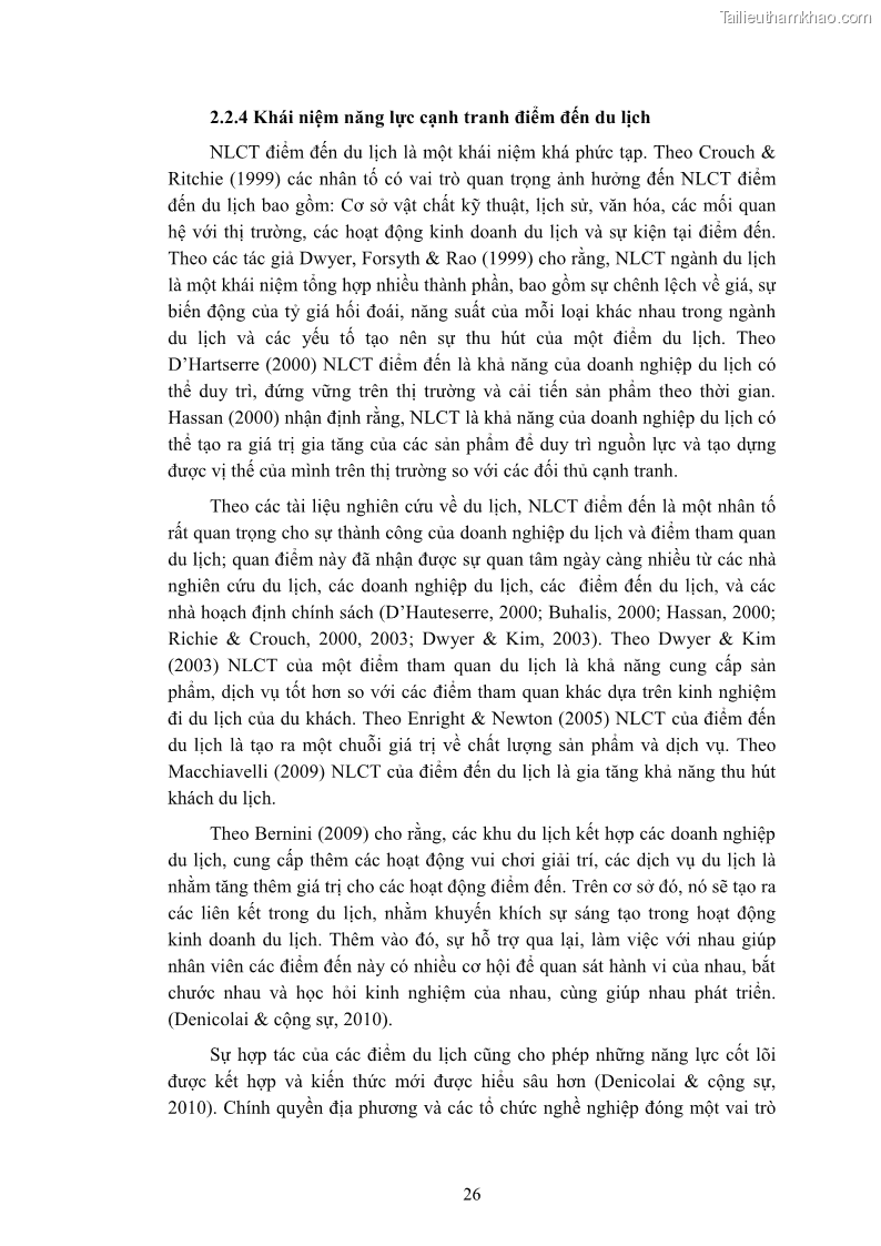 Luận án tiến sĩ quản trị kinh doanh Nâng cao năng lực cạnh tranh điểm đến du lịch ở Bạc Liêu - 4 Trang 46