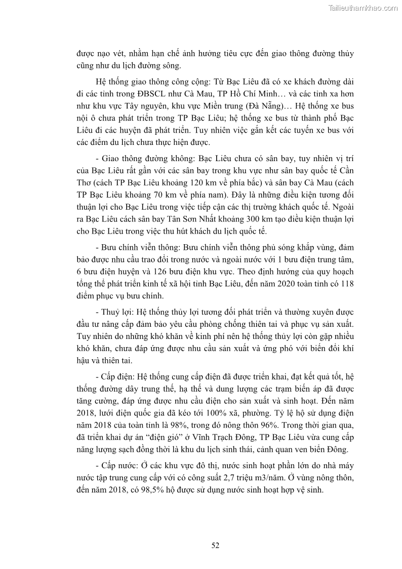 Luận án tiến sĩ quản trị kinh doanh Nâng cao năng lực cạnh tranh điểm đến du lịch ở Bạc Liêu - 6 Trang 72