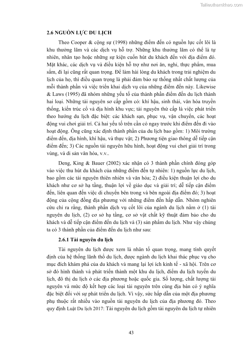Luận án tiến sĩ quản trị kinh doanh Nâng cao năng lực cạnh tranh điểm đến du lịch ở Bạc Liêu - 6 Trang 63