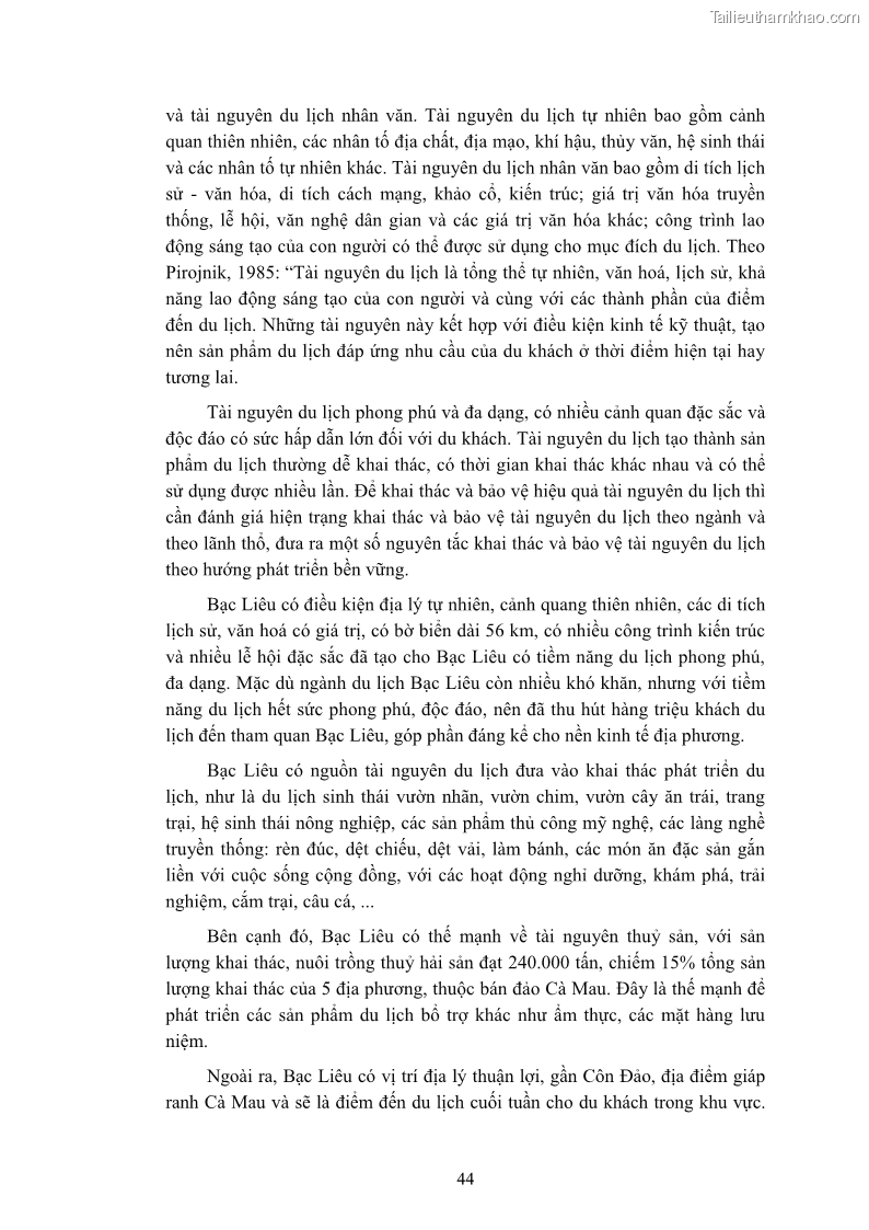 Luận án tiến sĩ quản trị kinh doanh Nâng cao năng lực cạnh tranh điểm đến du lịch ở Bạc Liêu - 6 Trang 64