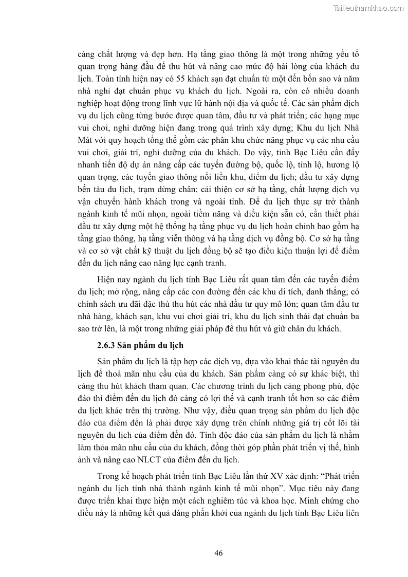 Luận án tiến sĩ quản trị kinh doanh Nâng cao năng lực cạnh tranh điểm đến du lịch ở Bạc Liêu - 6 Trang 66