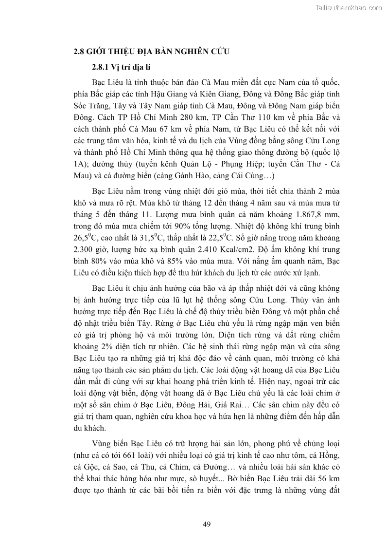 Luận án tiến sĩ quản trị kinh doanh Nâng cao năng lực cạnh tranh điểm đến du lịch ở Bạc Liêu - 6 Trang 69
