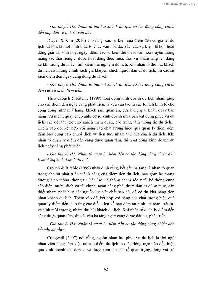 Luận án tiến sĩ quản trị kinh doanh Nâng cao năng lực cạnh tranh điểm đến du lịch ở Bạc Liêu - 7 Trang 82