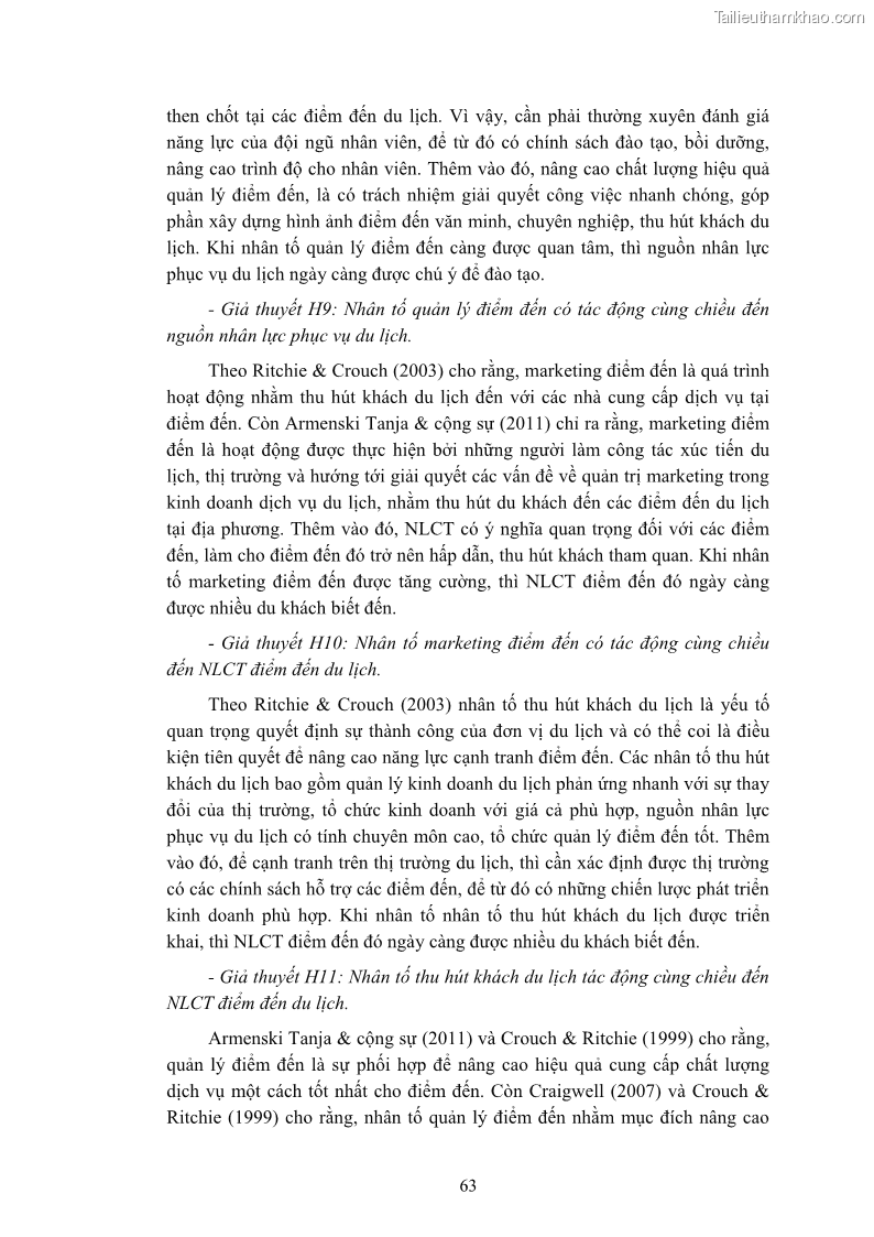 Luận án tiến sĩ quản trị kinh doanh Nâng cao năng lực cạnh tranh điểm đến du lịch ở Bạc Liêu - 7 Trang 83