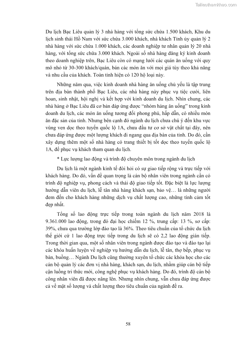 Luận án tiến sĩ quản trị kinh doanh Nâng cao năng lực cạnh tranh điểm đến du lịch ở Bạc Liêu - 7 Trang 78
