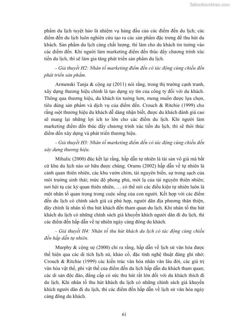 Luận án tiến sĩ quản trị kinh doanh Nâng cao năng lực cạnh tranh điểm đến du lịch ở Bạc Liêu - 7 Trang 81