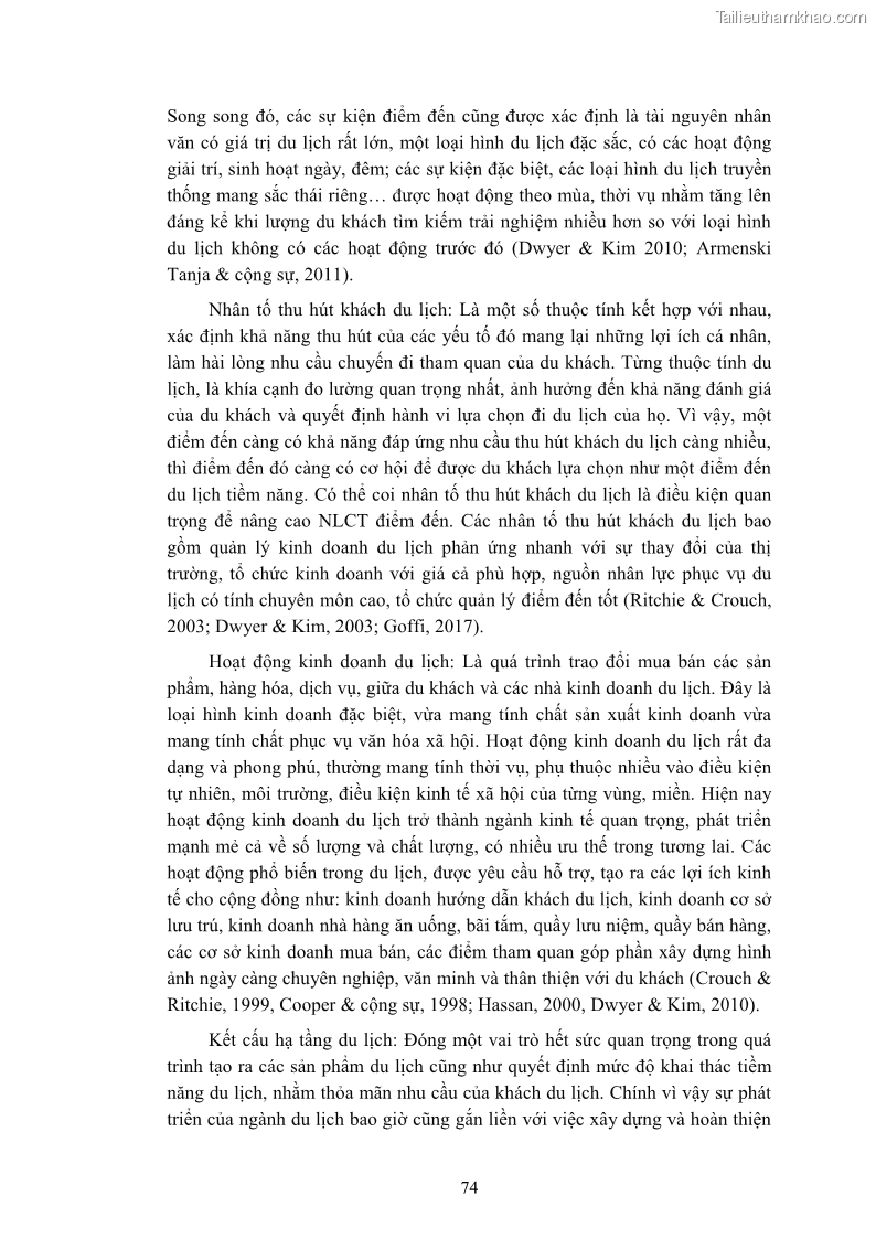 Luận án tiến sĩ quản trị kinh doanh Nâng cao năng lực cạnh tranh điểm đến du lịch ở Bạc Liêu - 8 Trang 94