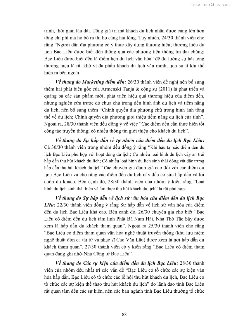 Luận án tiến sĩ quản trị kinh doanh Nâng cao năng lực cạnh tranh điểm đến du lịch ở Bạc Liêu - 9 Trang 108