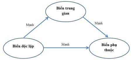 Hình 2 5 Mô hình khái niệm của một ảnh hưởng trung gian bán phần Nguồn Hà 2