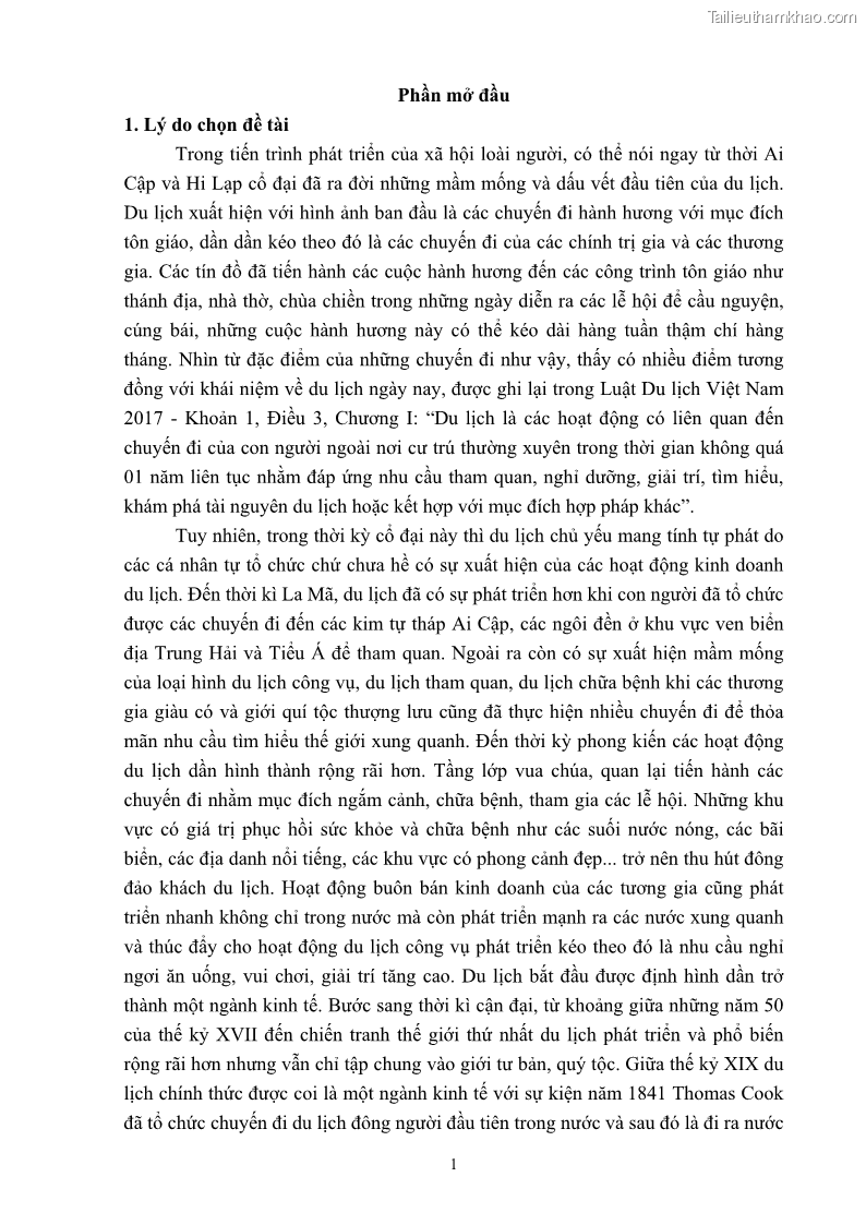 Khóa luận tốt nghiệp việt nam học Tiềm năng khai thác và phát triển loại hình du lịch chăm sóc sức khỏe ở Quảng Ninh - 1 Trang 11