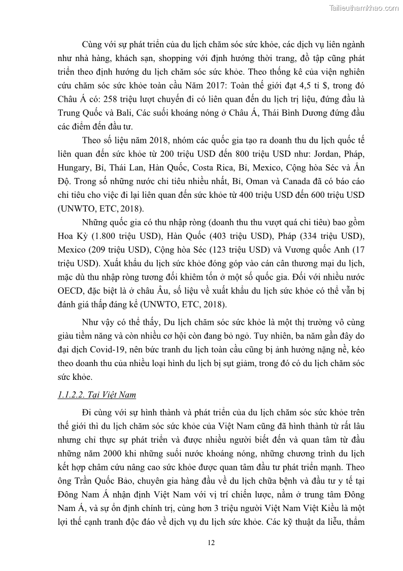Khóa luận tốt nghiệp việt nam học Tiềm năng khai thác và phát triển loại hình du lịch chăm sóc sức khỏe ở Quảng Ninh - 2 Trang 22