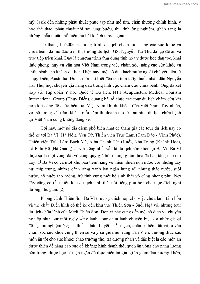 Khóa luận tốt nghiệp việt nam học Tiềm năng khai thác và phát triển loại hình du lịch chăm sóc sức khỏe ở Quảng Ninh - 2 Trang 23