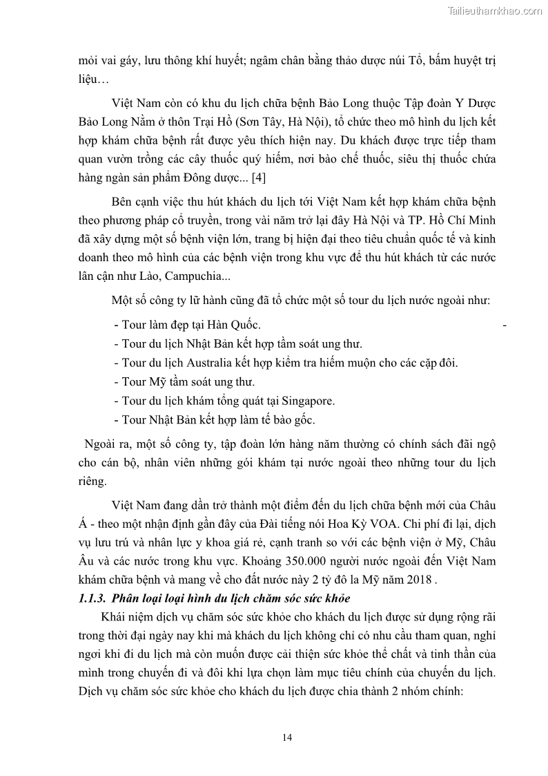 Khóa luận tốt nghiệp việt nam học Tiềm năng khai thác và phát triển loại hình du lịch chăm sóc sức khỏe ở Quảng Ninh - 2 Trang 24