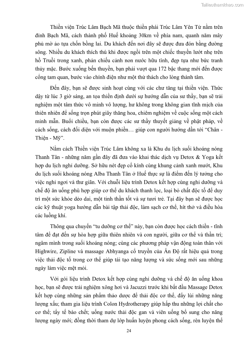 Khóa luận tốt nghiệp việt nam học Tiềm năng khai thác và phát triển loại hình du lịch chăm sóc sức khỏe ở Quảng Ninh - 3 Trang 34