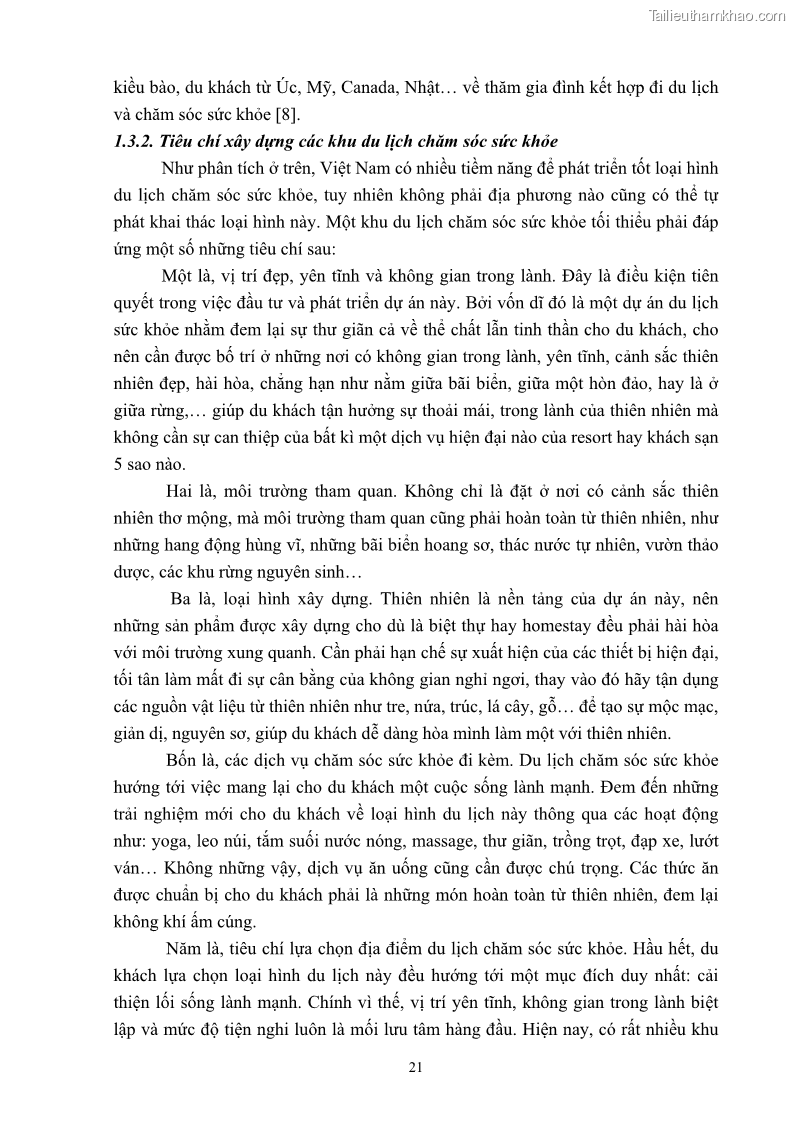 Khóa luận tốt nghiệp việt nam học Tiềm năng khai thác và phát triển loại hình du lịch chăm sóc sức khỏe ở Quảng Ninh - 3 Trang 31