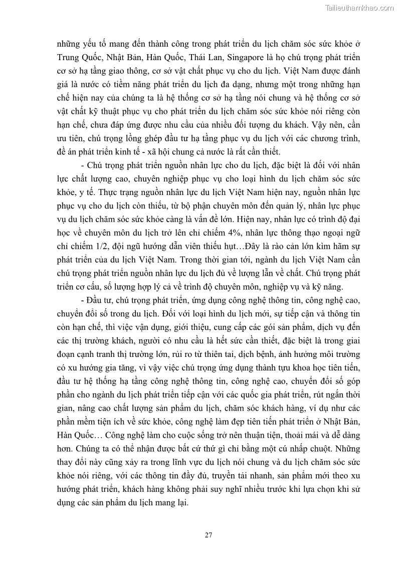 Khóa luận tốt nghiệp việt nam học Tiềm năng khai thác và phát triển loại hình du lịch chăm sóc sức khỏe ở Quảng Ninh - 4 Trang 37