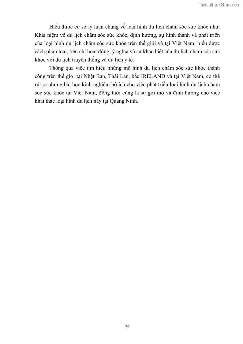 Khóa luận tốt nghiệp việt nam học Tiềm năng khai thác và phát triển loại hình du lịch chăm sóc sức khỏe ở Quảng Ninh - 4 Trang 39
