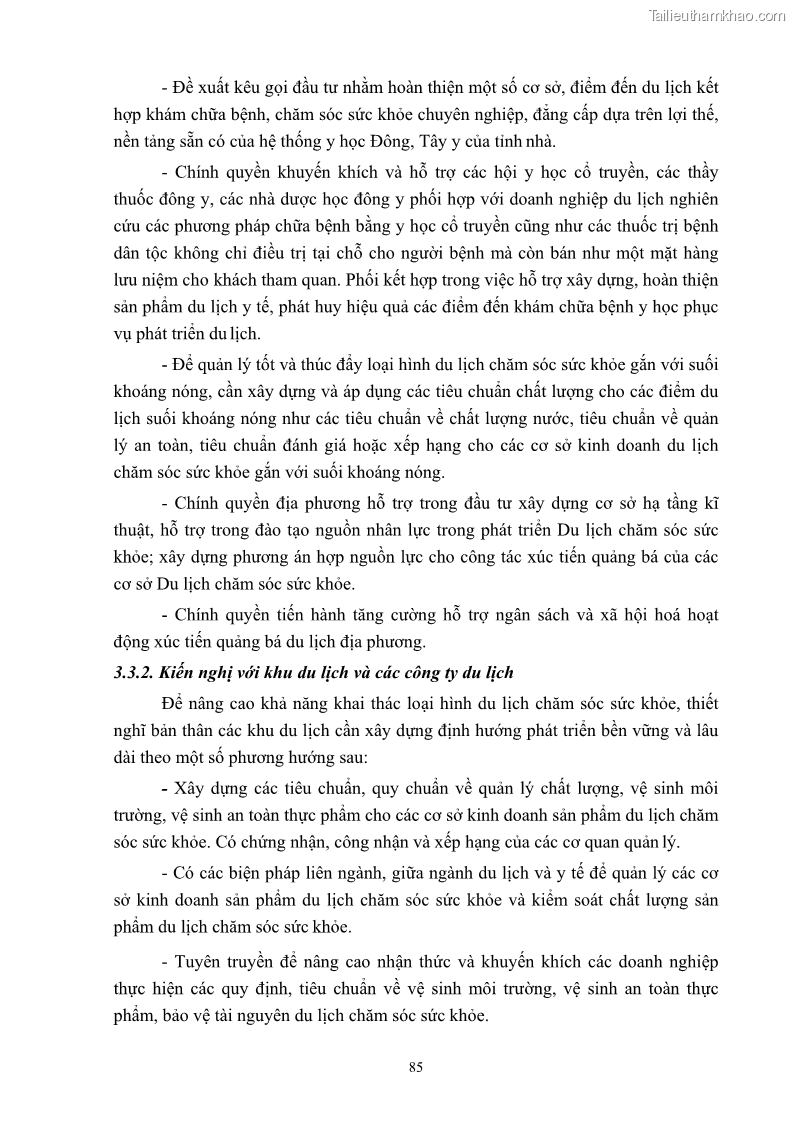 Khóa luận tốt nghiệp việt nam học Tiềm năng khai thác và phát triển loại hình du lịch chăm sóc sức khỏe ở Quảng Ninh - 8 Trang 95